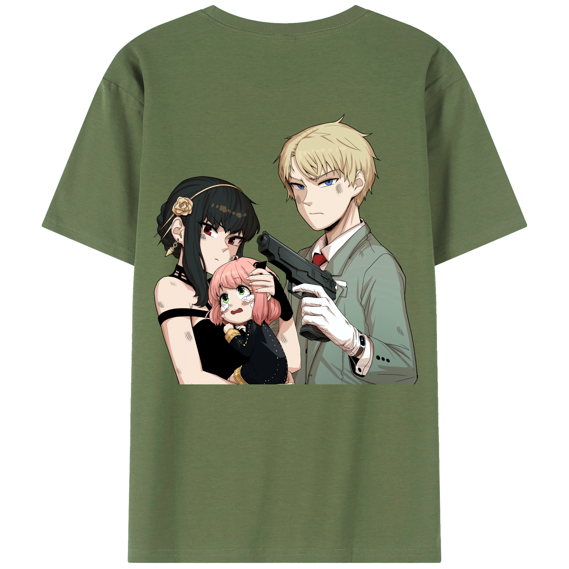 （画像用） SPY×FAMILY间谍家家酒 綿100％ メンズ半袖Tシャツ（バックプリント） 通気性